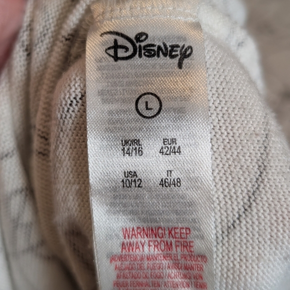 Disney Mickey Mouse Hoodie Large White Brown Textured Primark Pullover - Picture 7 of 8